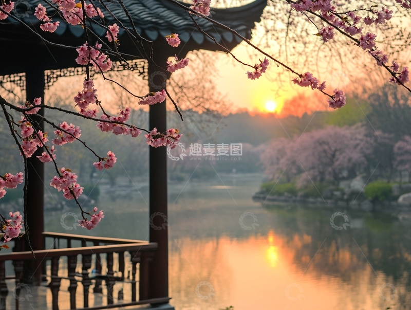 高清大图下载【趣麦麦图】夕照梅园