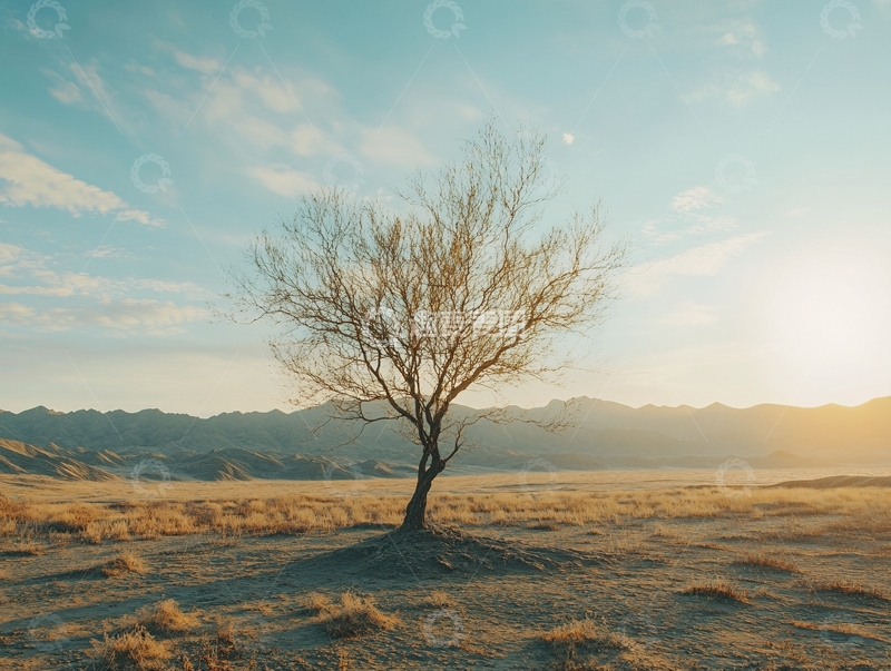 高清大图下载【趣麦麦图】原野孤树