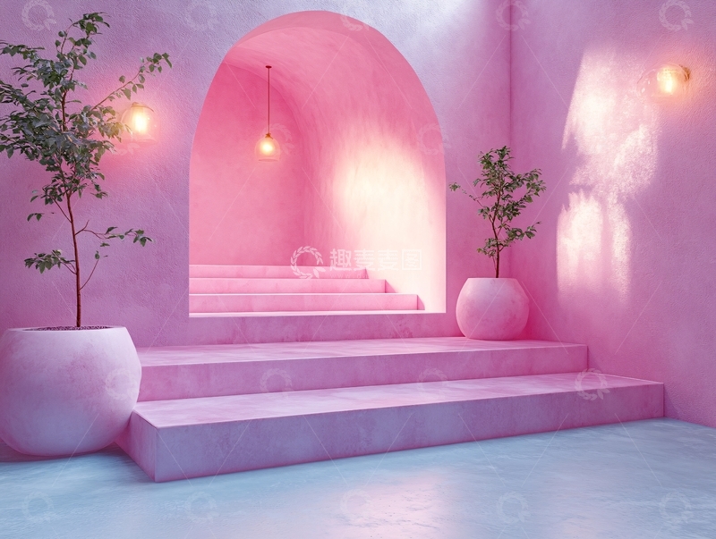高清大图下载【趣麦麦图】奇幻粉色楼梯6