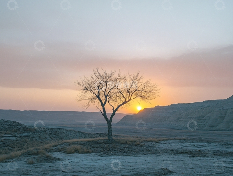 高清大图下载【趣麦麦图】大漠孤树2