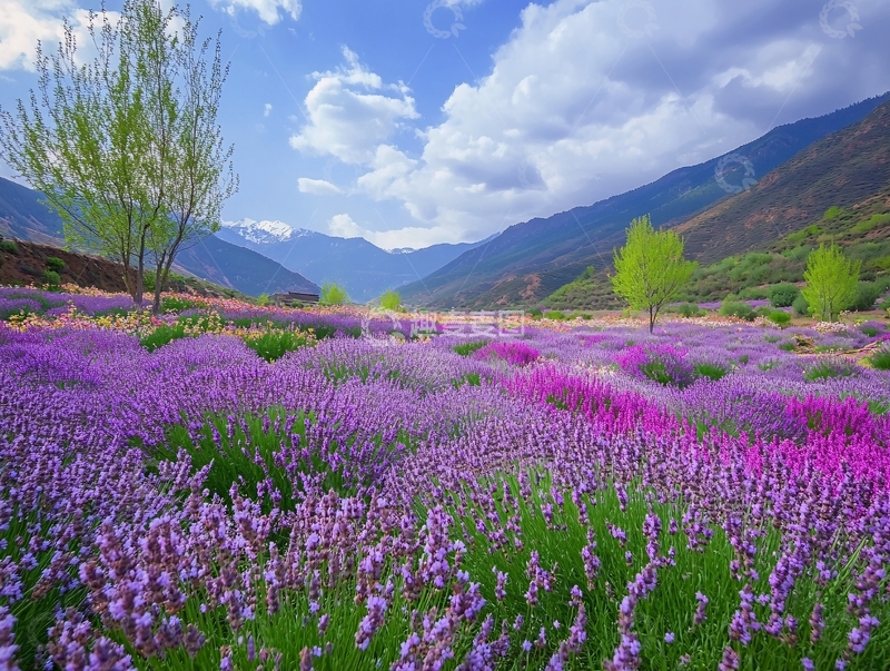 高清大图下载【趣麦麦图】苍山下的鼠尾草园
