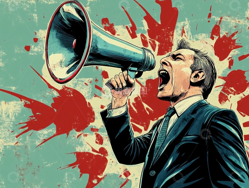 高清大图下载【趣麦麦图】喇叭呐喊主播艺人唱歌