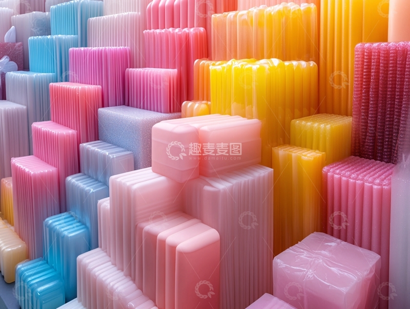 高清大图下载【趣麦麦图】彩色立体背景1