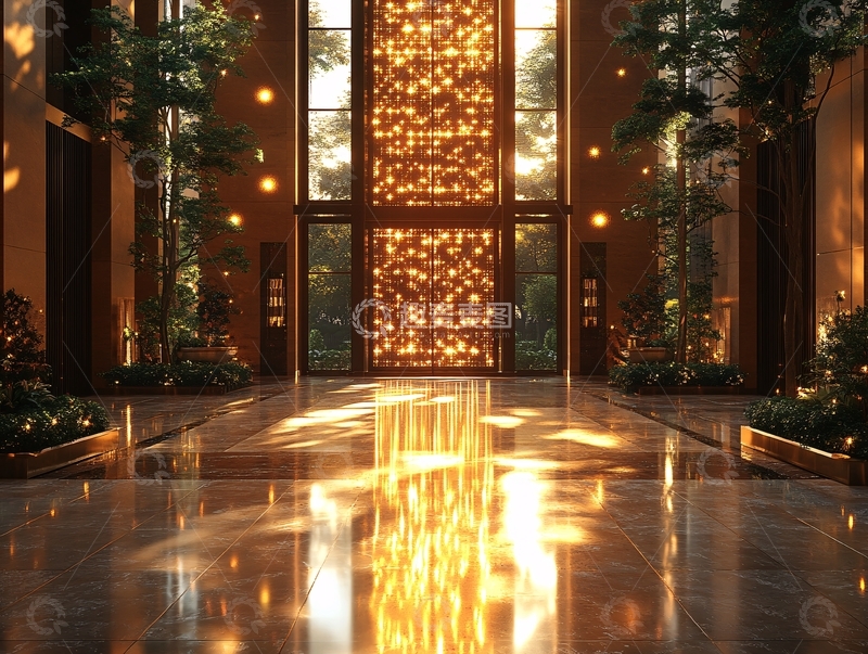 高清大图下载【趣麦麦图】度假酒店电梯厅1