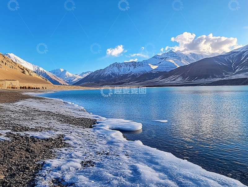 高清大图下载【趣麦麦图】雪山喀拉库勒湖2