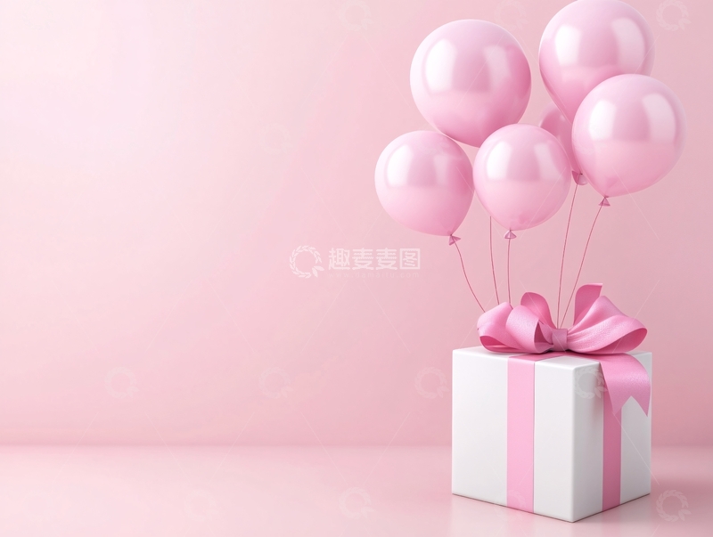 高清大图下载【趣麦麦图】粉色浪漫生日礼物