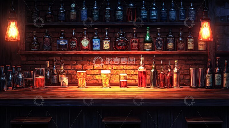 高清大图下载【趣麦麦图】酒吧咖啡馆或酒吧的内部