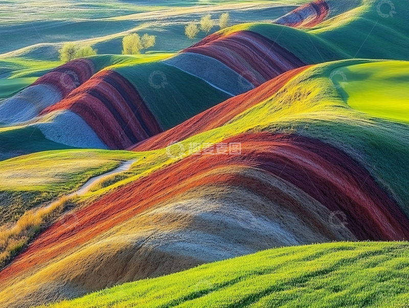 高清大图下载【趣麦麦图】彩色地形地理地貌1