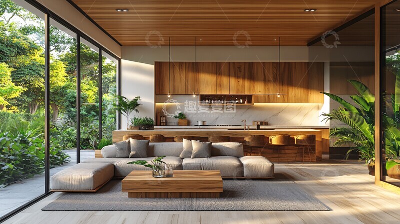 高清大图下载【趣麦麦图】现代豪华厨房豪华餐厅设计风格