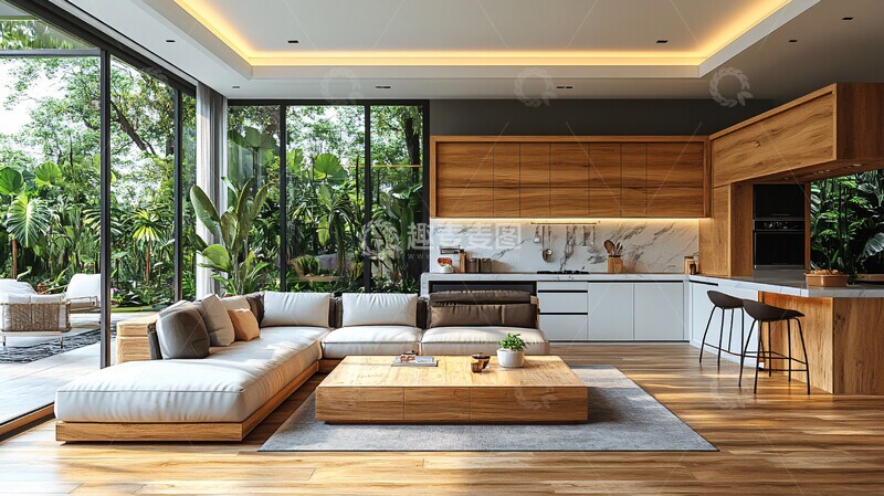 高清大图下载【趣麦麦图】现代豪华厨房豪华餐厅设计风格3