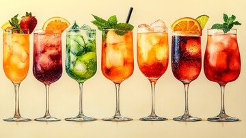 手绘元素美味的鸡尾酒2