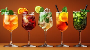 手绘元素美味的鸡尾酒