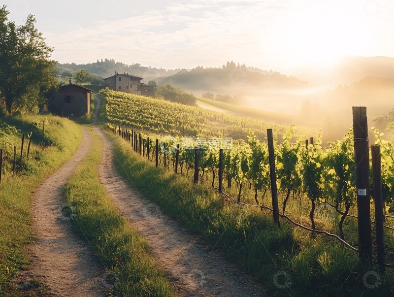 高清大图下载【趣麦麦图】葡萄乡日出