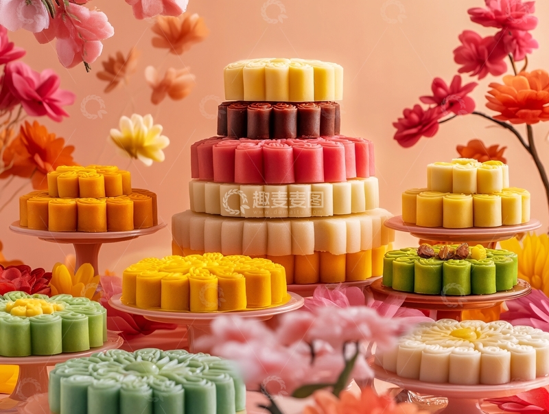 高清大图下载【趣麦麦图】鲜花系列月饼