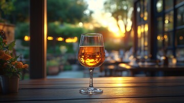 日落时手持啤酒杯的特写镜头1