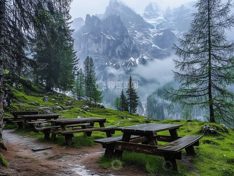 高清大图下载【趣麦麦图】山间休息处