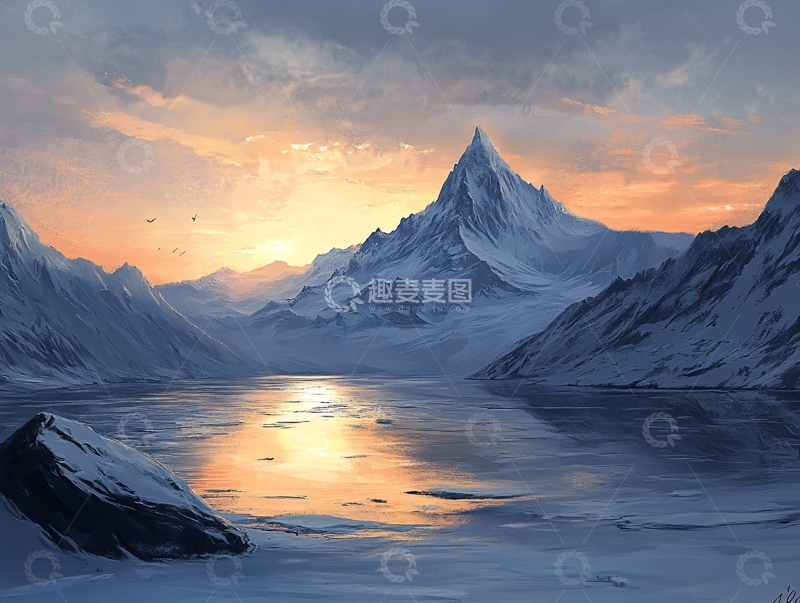 高清大图下载【趣麦麦图】雪山原画70