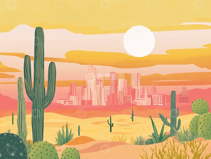 高清大图下载【趣麦麦图】西部地区城市背景