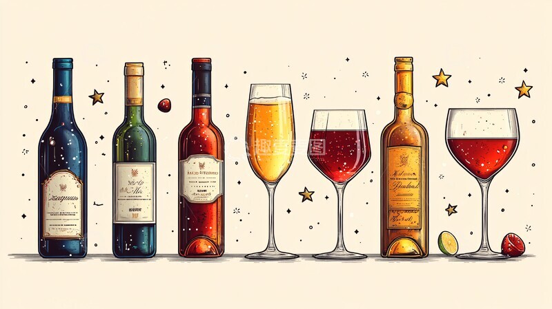 高清大图下载【趣麦麦图】夏日酒品集饮品菜单酒杯