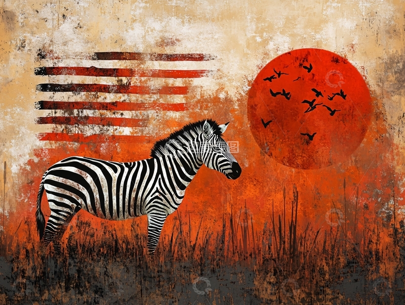 高清大图下载【趣麦麦图】斑马抽象画