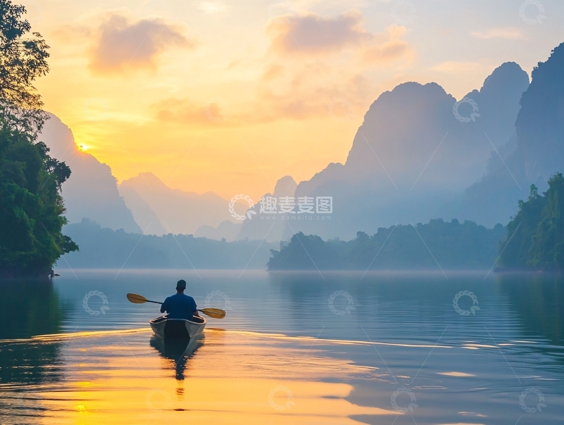 高清大图下载【趣麦麦图】泛舟漓江