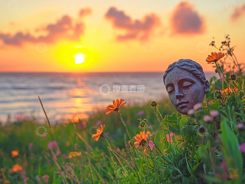 高清大图下载【趣麦麦图】日出雕塑