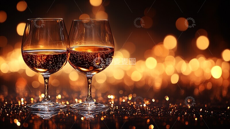 高清大图下载【趣麦麦图】彩色矢量香槟和酒杯背景