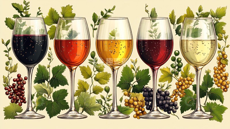 高清大图下载【趣麦麦图】葡萄叶间的酒瓶2