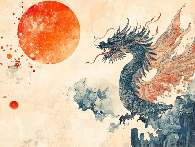 高清大图下载【趣麦麦图】龙年横版插画41