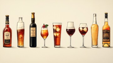 矢量单色瓶和玻璃饮料图标集3