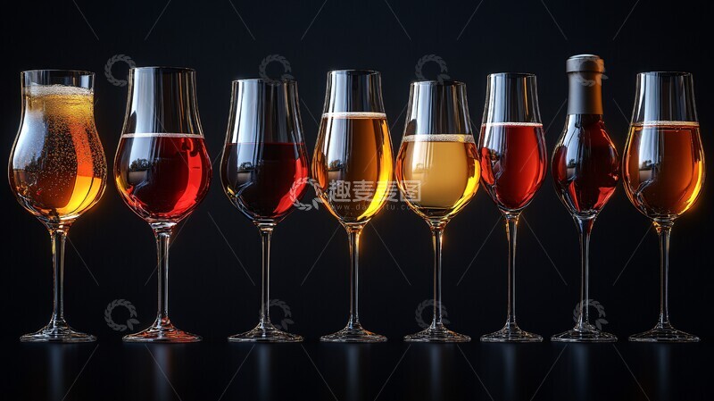 高清大图下载【趣麦麦图】红酒餐酒图标集