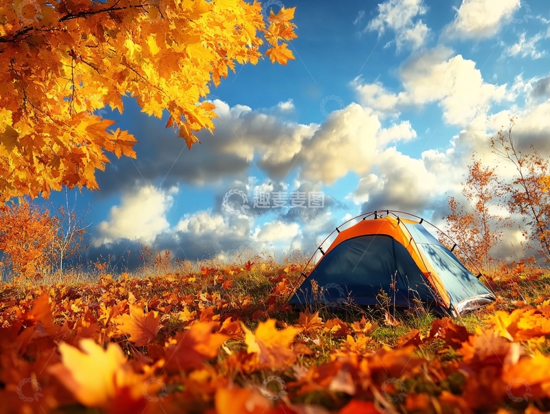 高清大图下载【趣麦麦图】秋日户外帐篷2