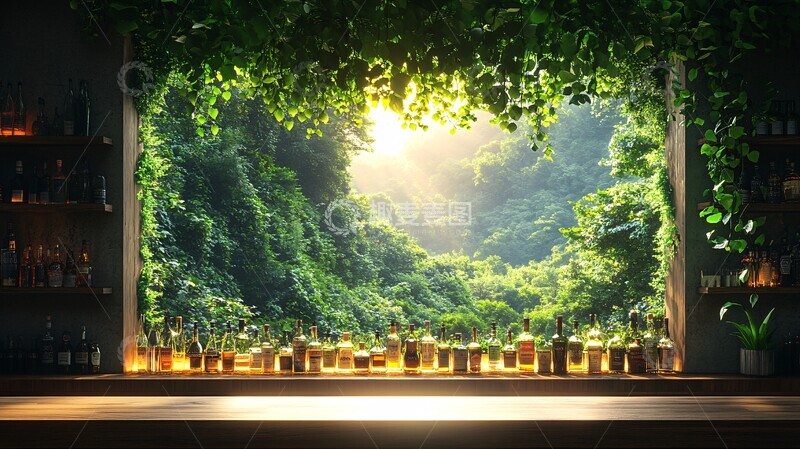 高清大图下载【趣麦麦图】丛林风格休闲酒吧1
