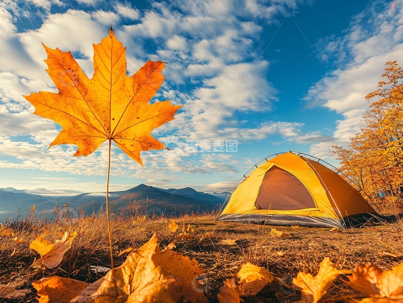 高清大图下载【趣麦麦图】秋日户外帐篷1