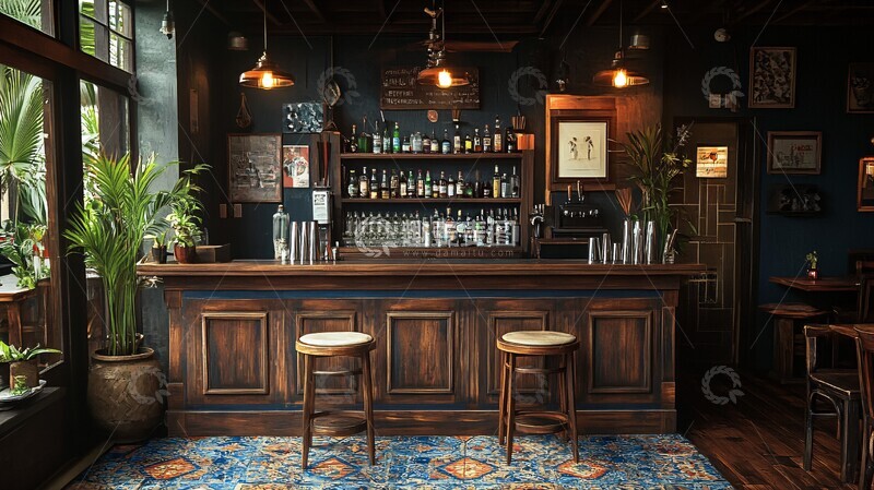 高清大图下载【趣麦麦图】热带风情休闲酒吧1