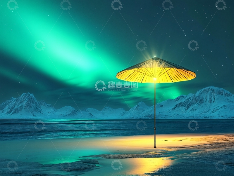 高清大图下载【趣麦麦图】绿色巨伞