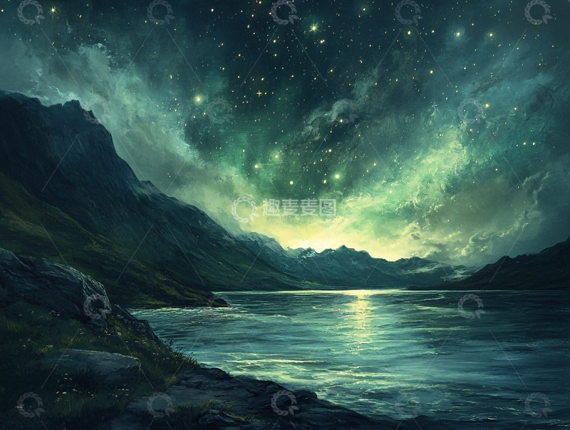 高清大图下载【趣麦麦图】星月河幻想插画24