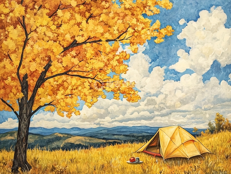 高清大图下载【趣麦麦图】秋景美术绘画3