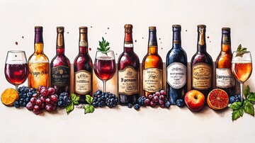 酒的插图饮料酒瓶含酒精饮料2