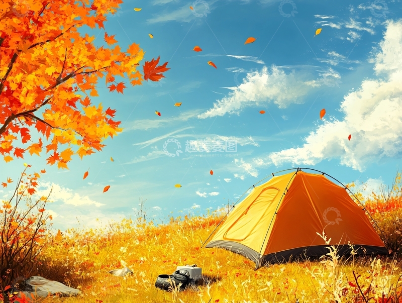 高清大图下载【趣麦麦图】秋日户外帐篷