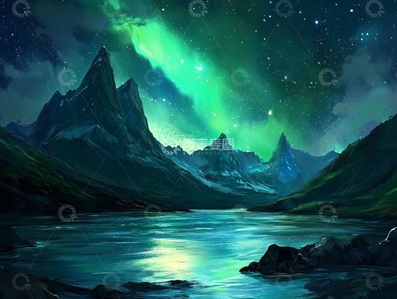 高清大图下载【趣麦麦图】山河插画5