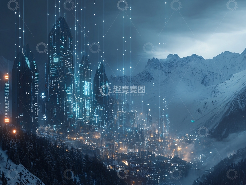 高清大图下载【趣麦麦图】城市科技大数据1