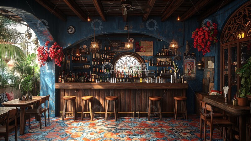 高清大图下载【趣麦麦图】热带风情休闲酒吧4