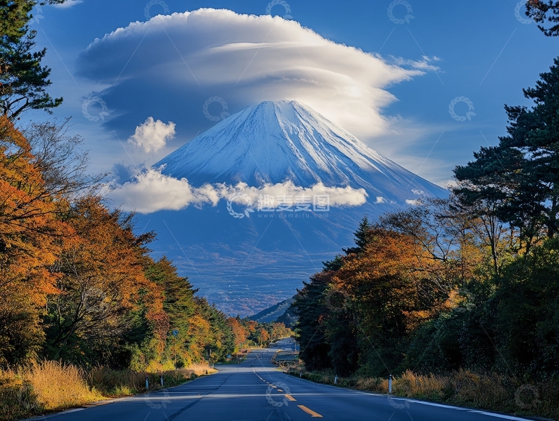 高清大图下载【趣麦麦图】富士山景区道路