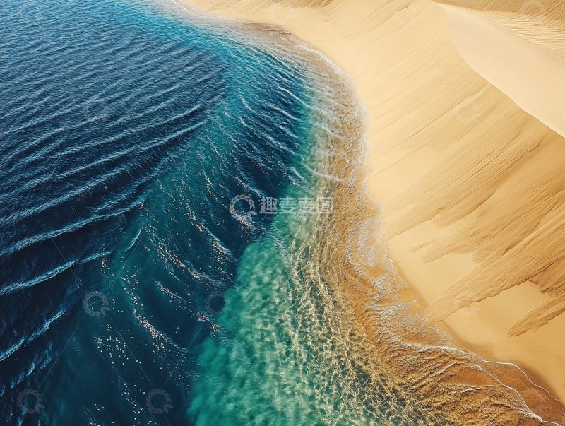 高清大图下载【趣麦麦图】大漠碧水