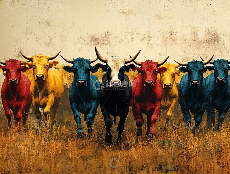 一群牛背景墙