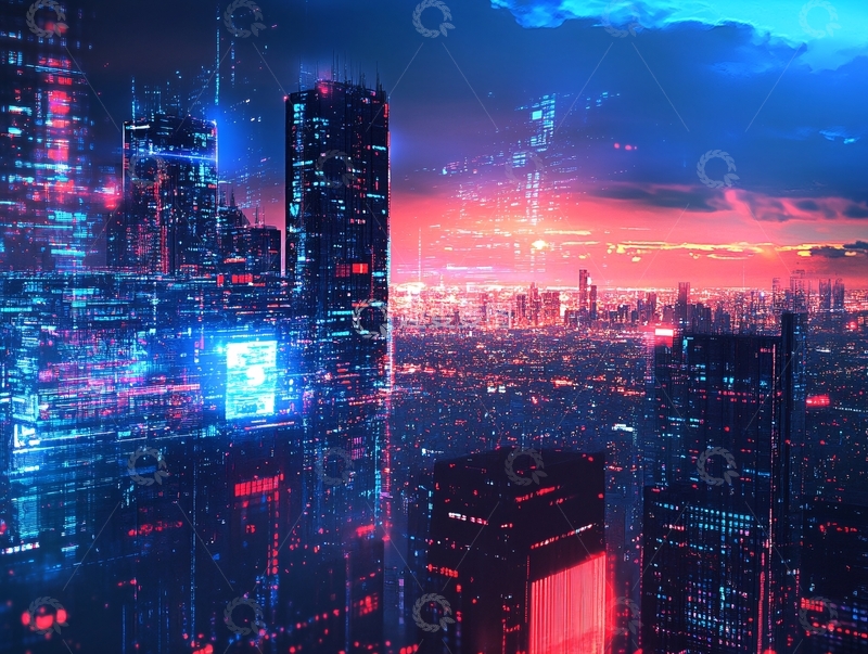 高清大图下载【趣麦麦图】现代科技城市缤纷炫彩16