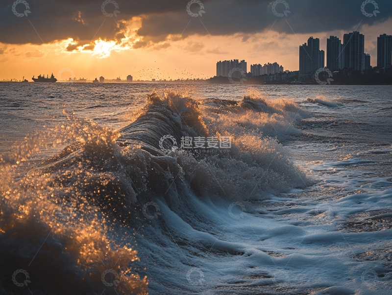 高清大图下载【趣麦麦图】怒涛拍岸1