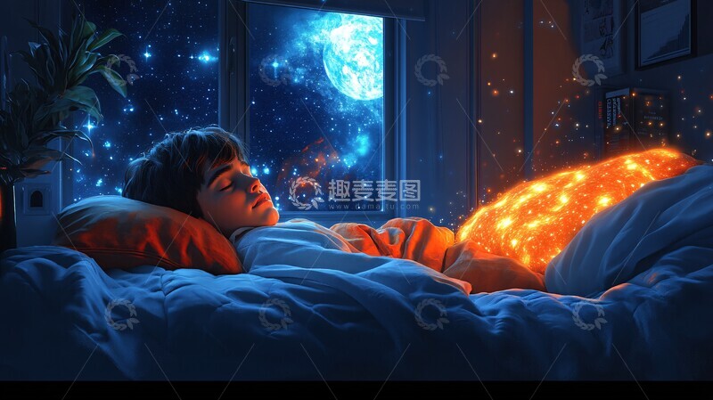 高清大图下载【趣麦麦图】未来的卧室舒适睡眠场景插图