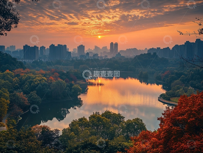 高清大图下载【趣麦麦图】翠湖早晨